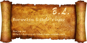 Borovics Libériusz névjegykártya